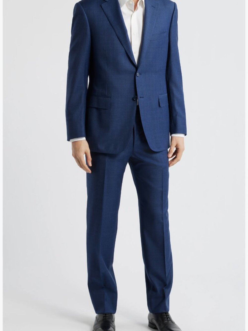 Men's 100% Wool Navy Suit Jacket 42S Pants 33/30